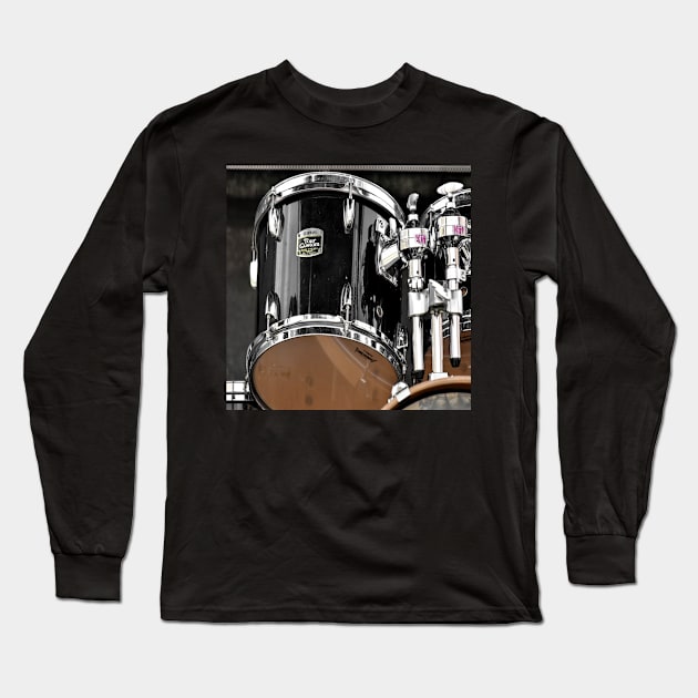 Chrome Drum Kit Long Sleeve T-Shirt by AJDesignsstuff